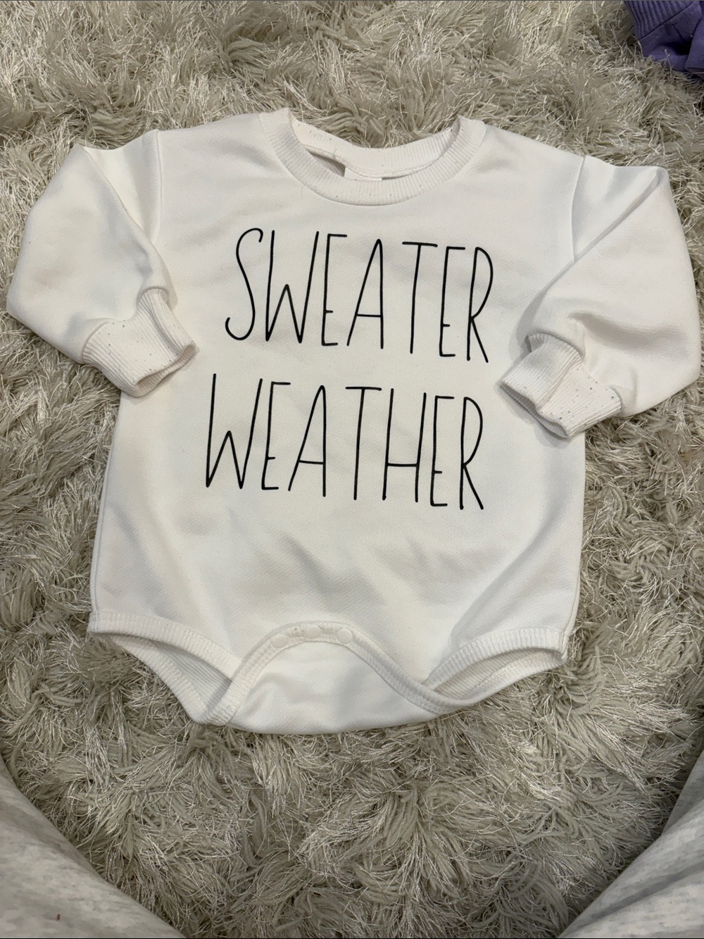 Rae Dunn White 'Sweater Weather' Baby Bodysuit